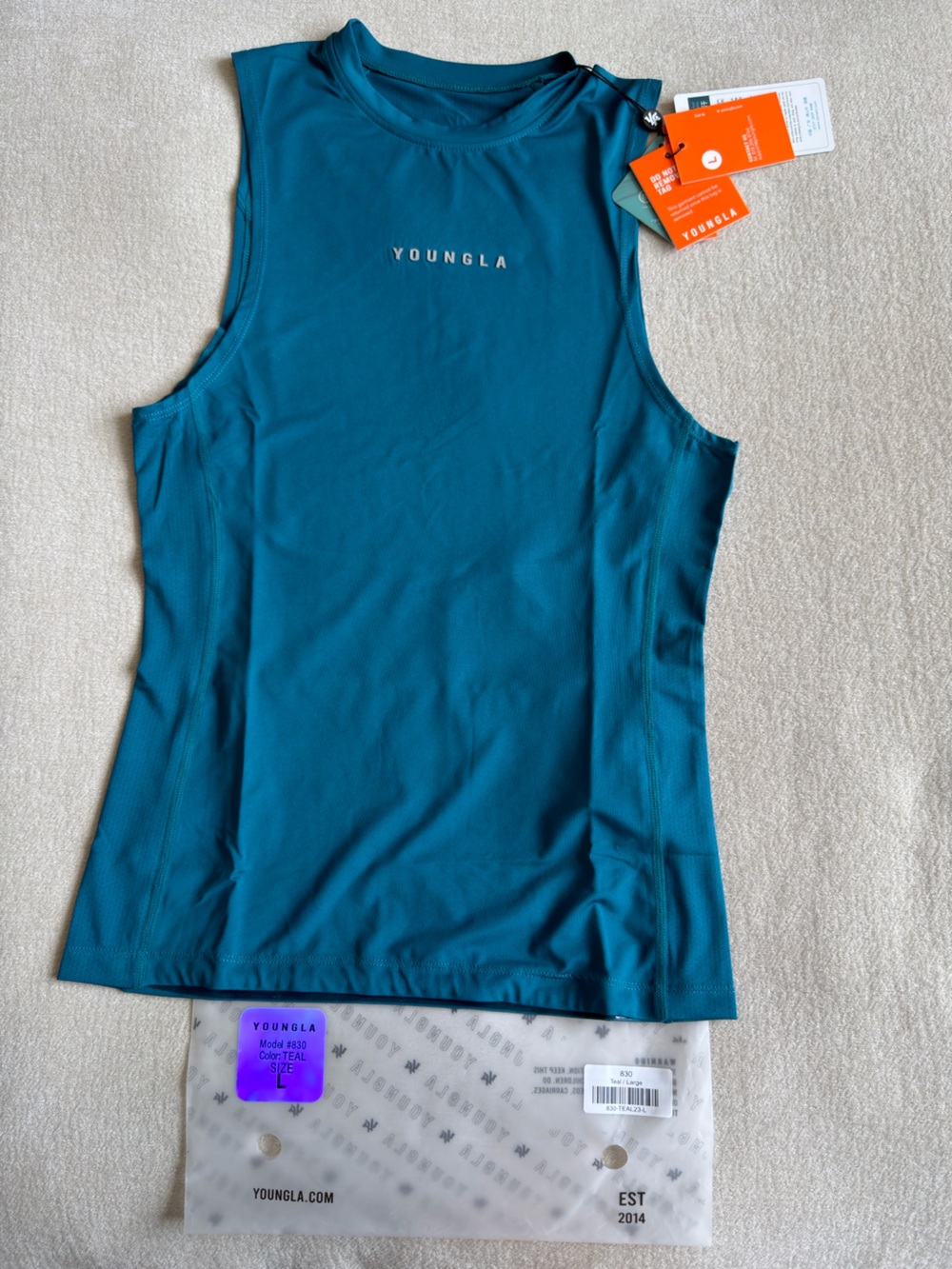 YoungLA men’s Teal compression Tank